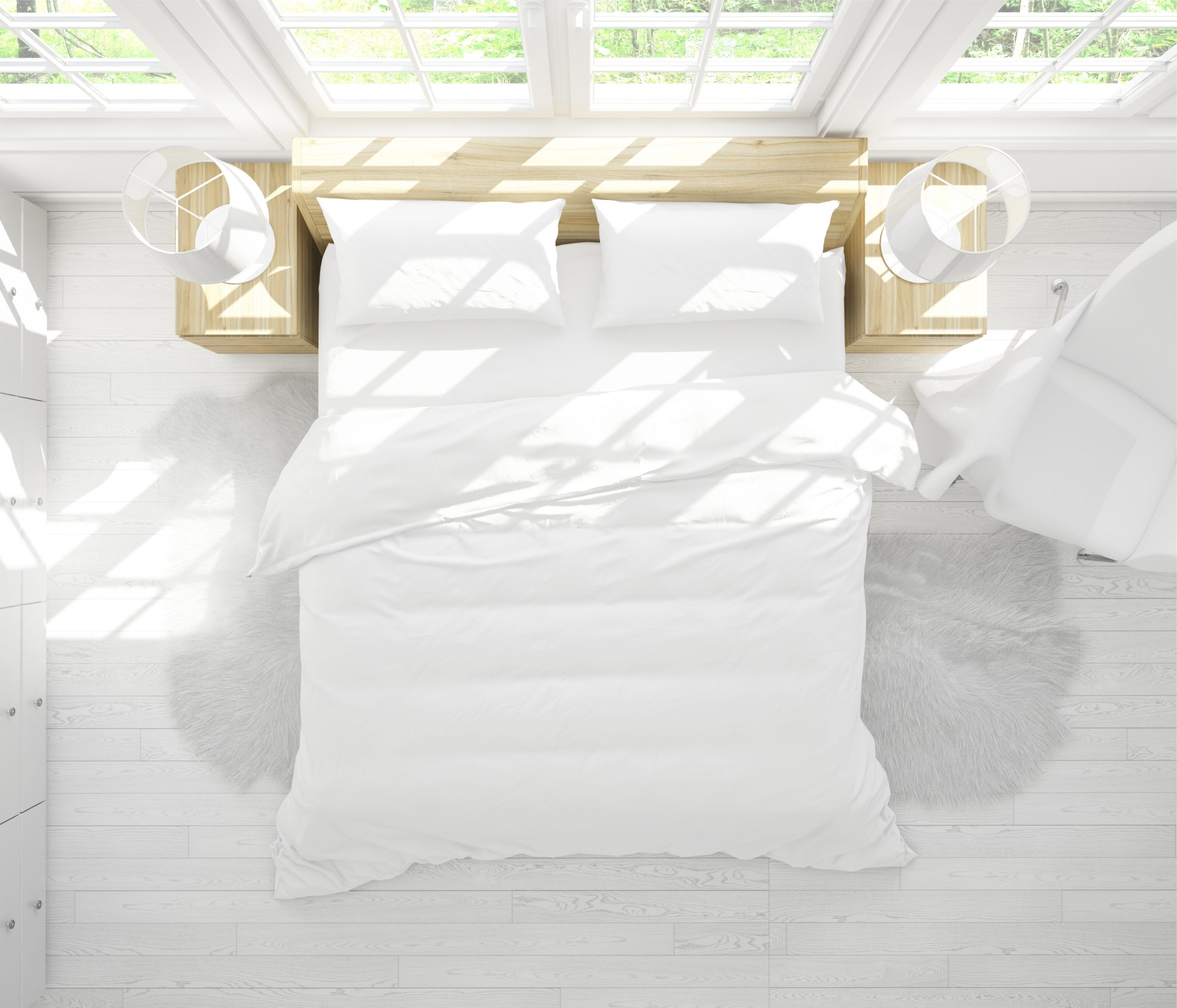 סט מצעים לבן מכותנה או מבמבוק