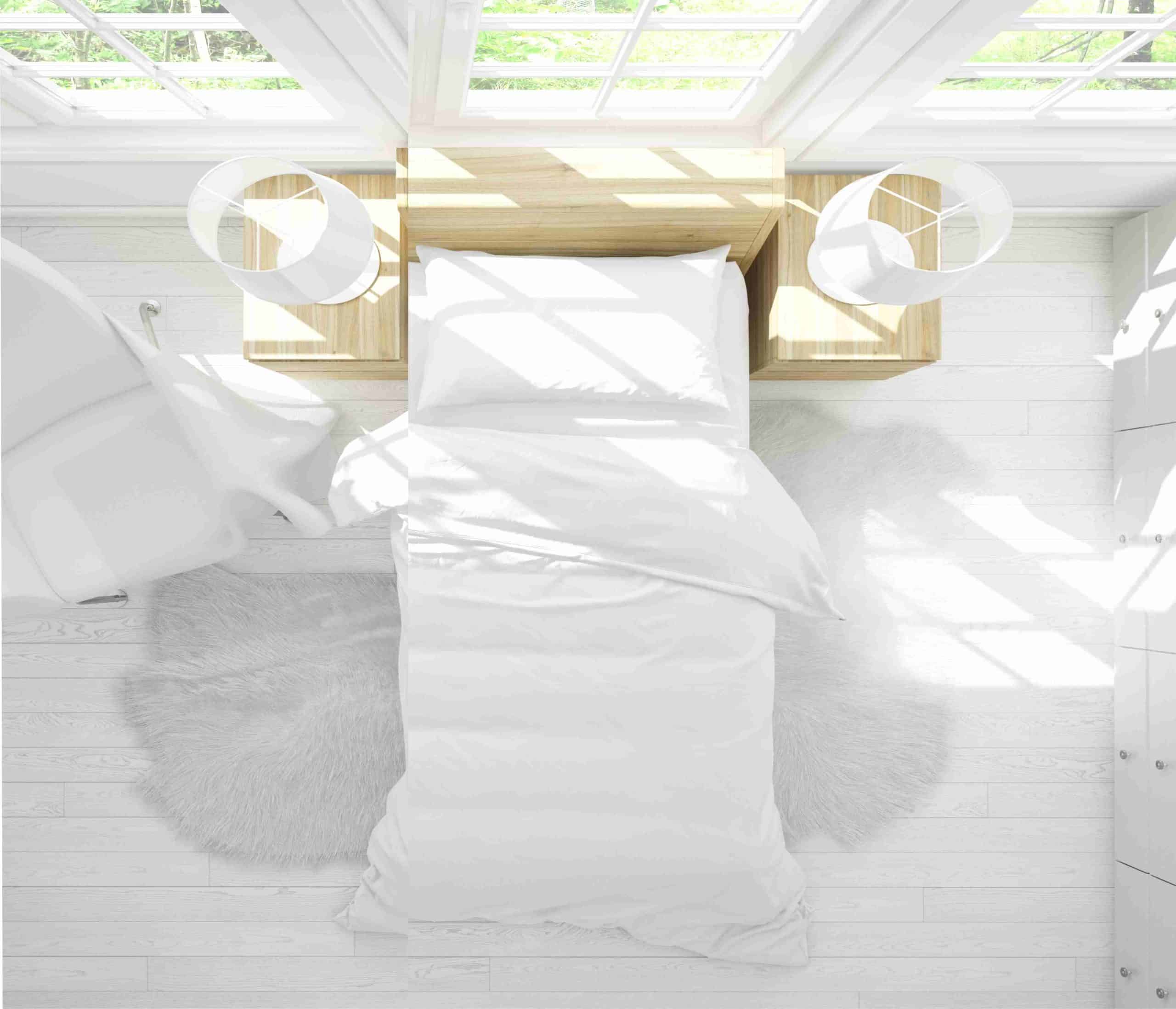 סט מצעים לבן מכותנה או מבמבוק