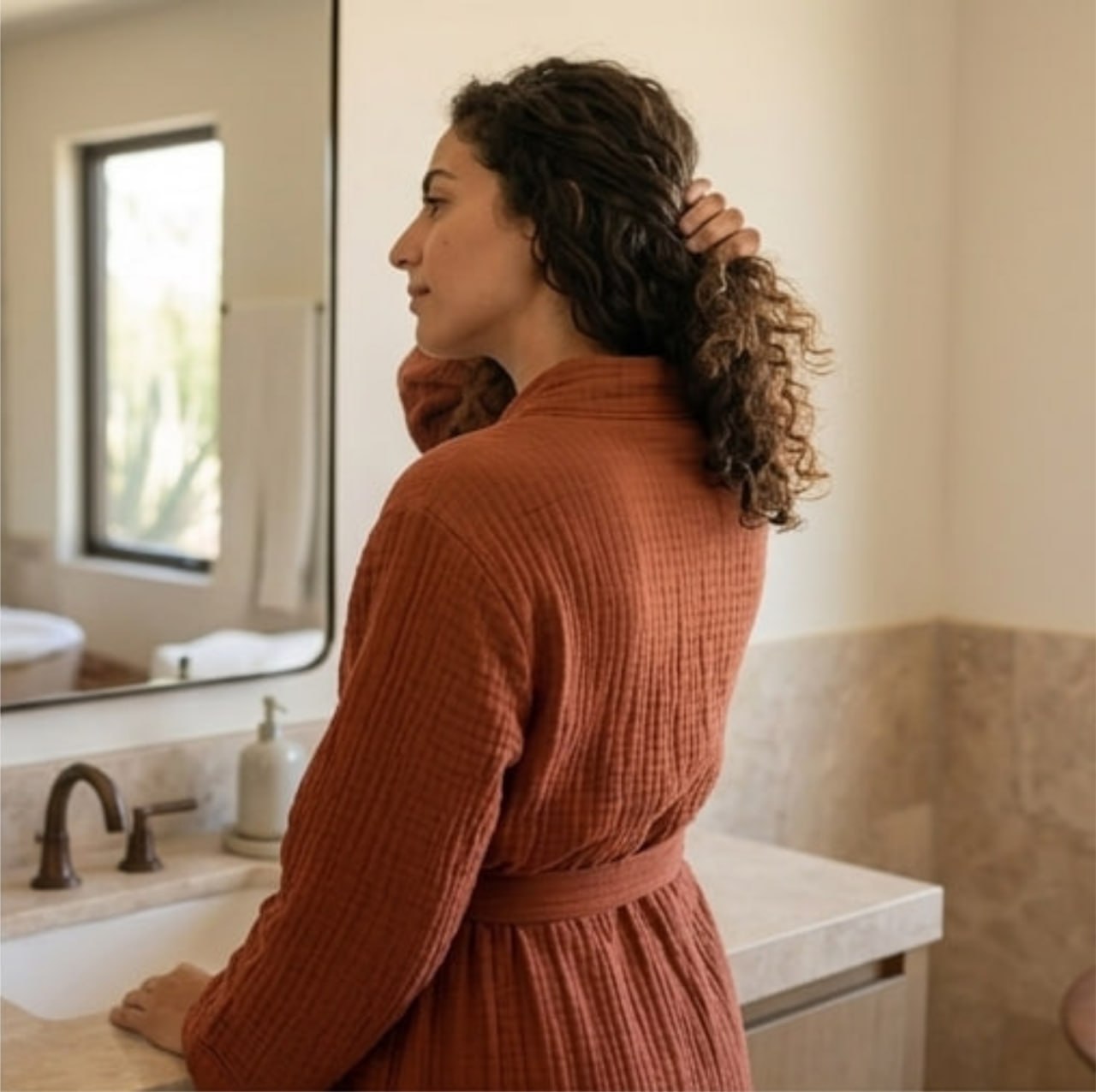 חלוק מגבת טטרה בצבע בריק